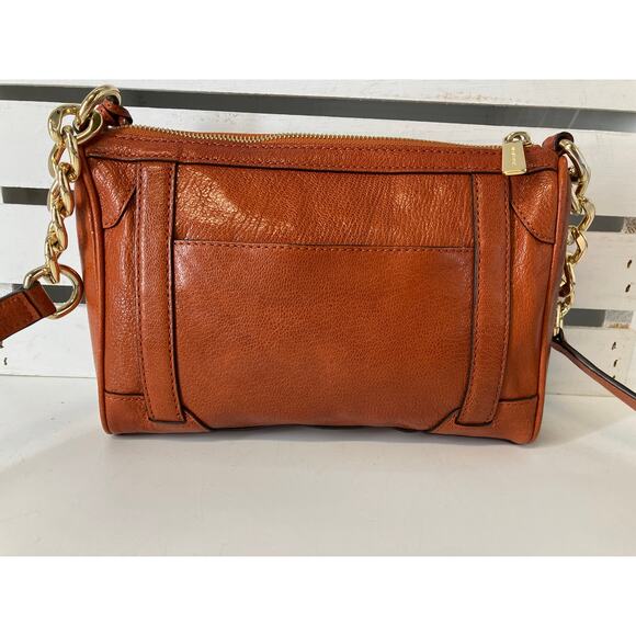MICHAEL KORS BURNT ORANGE LEATHER SMALL CROSSBODY BAG - Picture 7 of 16